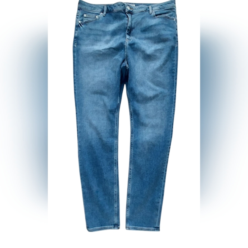 Asos Denim Jeans Size 16 Stretch Tapered Basic Capsule Preppy High Rise